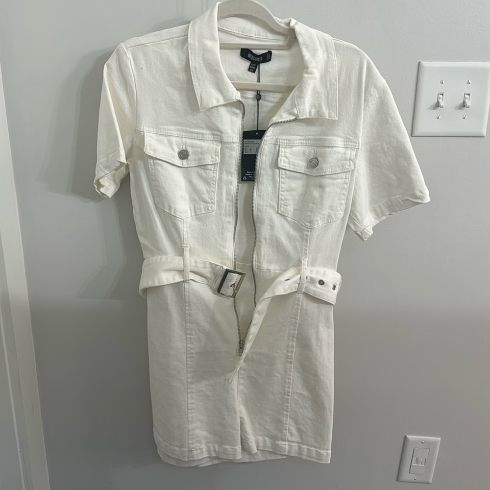 White Denim Romper